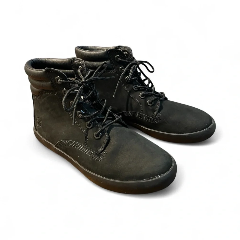 Timberland Ortholite Black Dausette Leather Lace-up Sneaker Booties Size 5.5